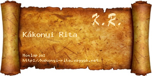 Kákonyi Rita névjegykártya