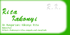 rita kakonyi business card