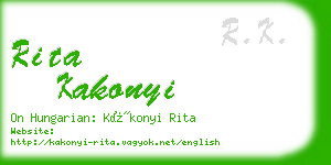 rita kakonyi business card
